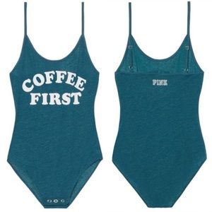 Victoria’s Secret Pink Coffee First Bodysuit S